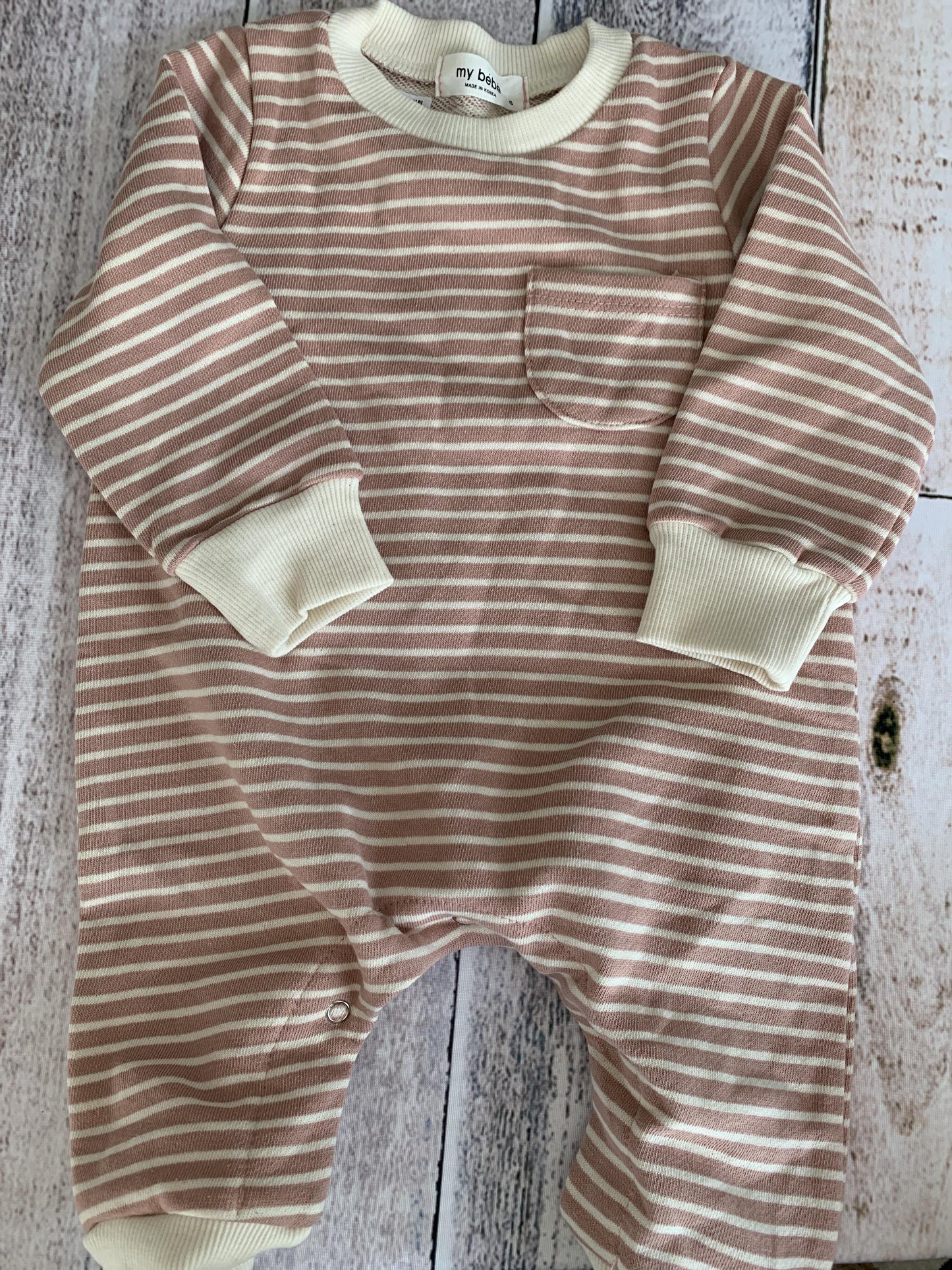 My Bebe Girls pink | White | Stripe Long Sleeve Outfit Size: 6 months pink | White | Stripe