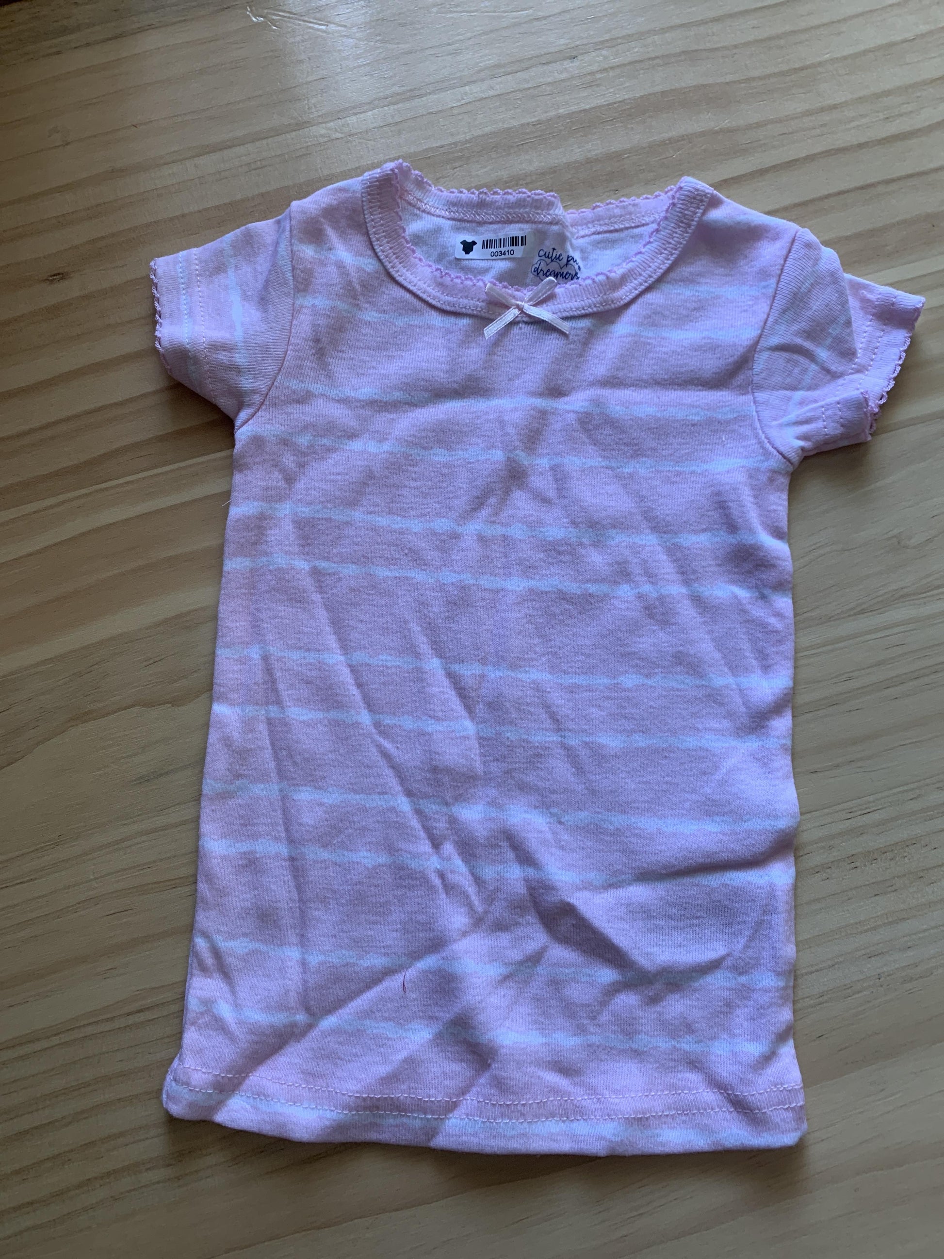 Cutie Pie Dreamers Girls pink | White | Stripe Pajamas Size: 12M pink | White | Stripe