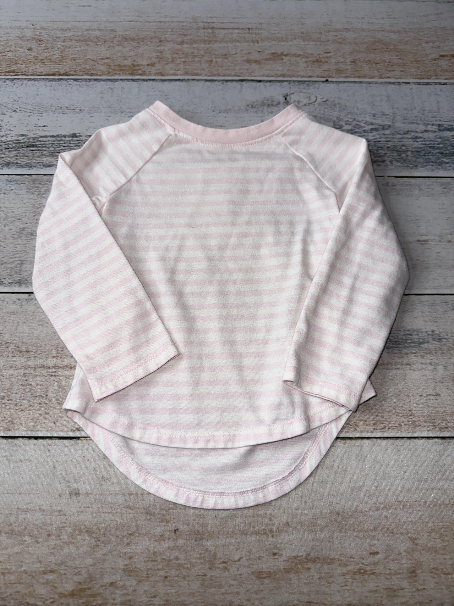 Cat & Jack Girls pink | White | Stripe Long Sleeve T-Shirt Size: 18 months pink | White | Stripe