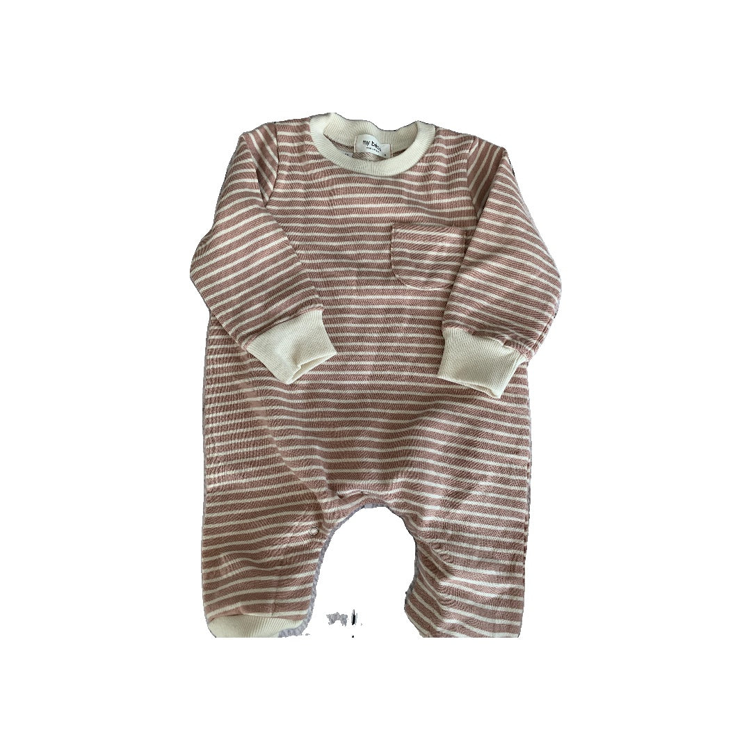 My Bebe Girls pink | White | Stripe Long Sleeve Outfit Size: 6 months pink | White | Stripe