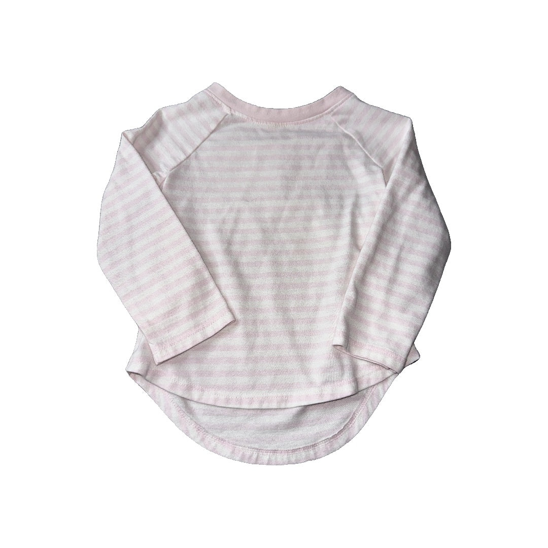 Cat & Jack Girls pink | White | Stripe Long Sleeve T-Shirt Size: 18 months pink | White | Stripe