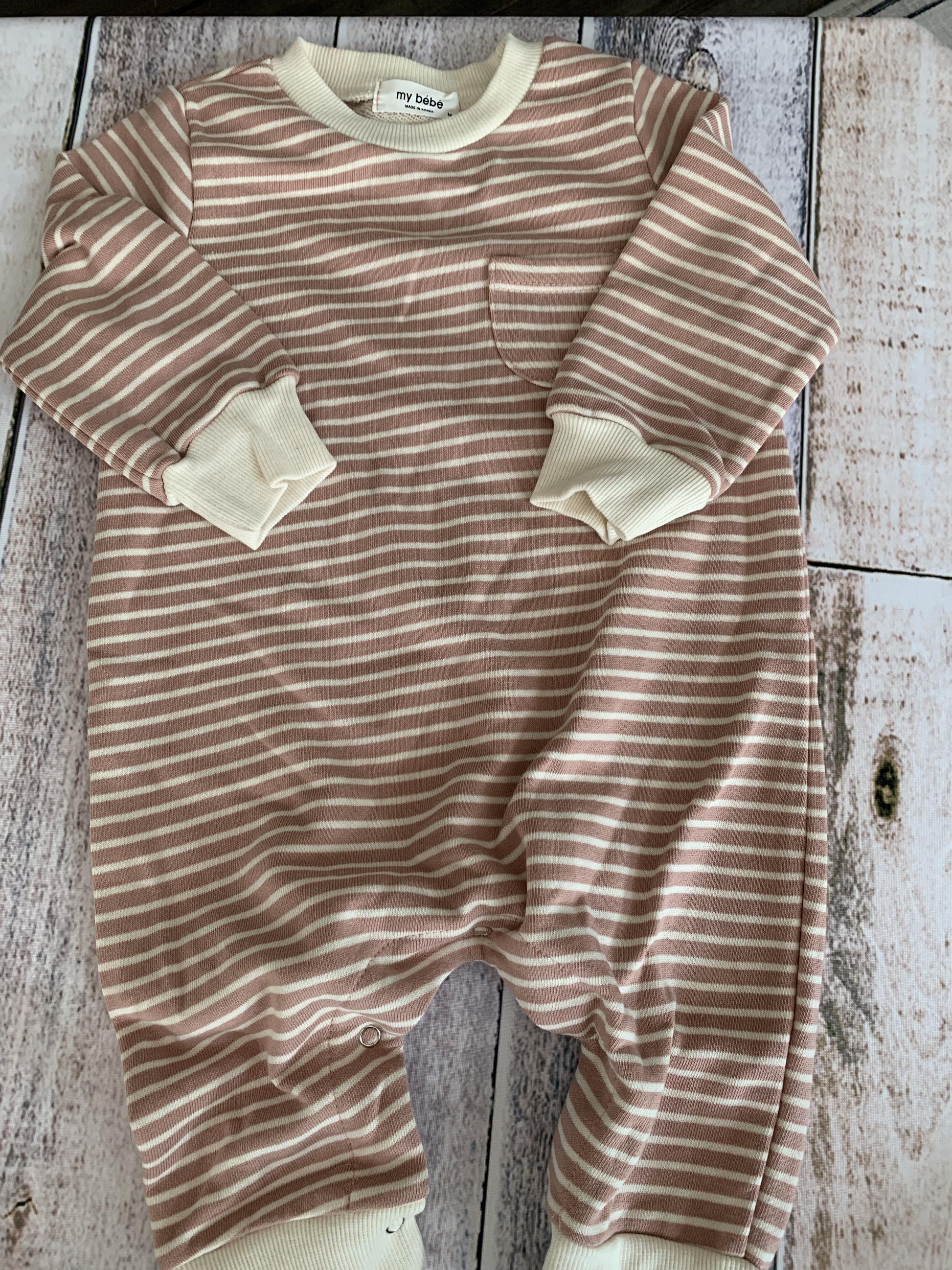 My Bebe Girls pink | White | Stripe Long Sleeve Outfit Size: 12M pink | White | Stripe