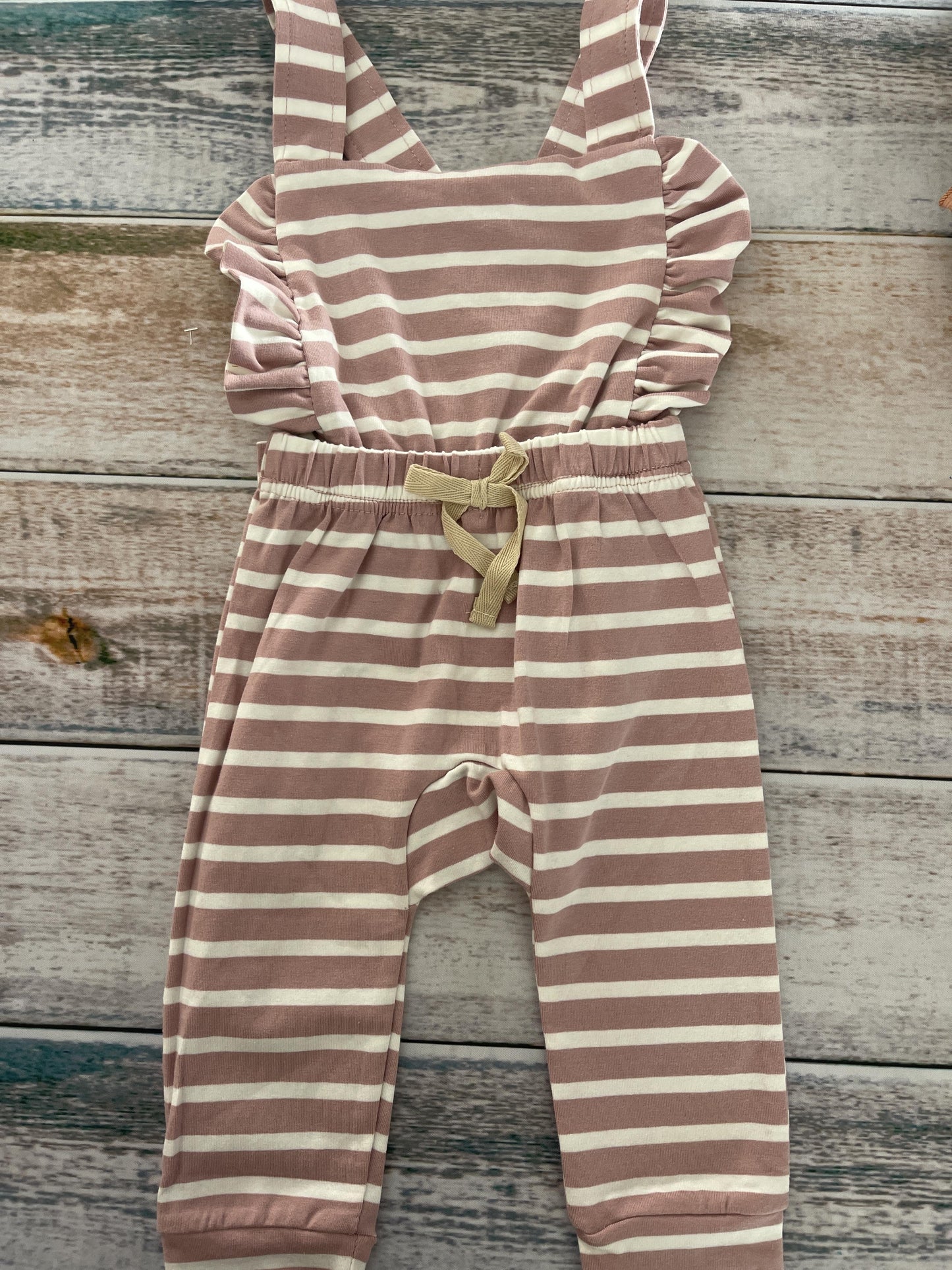 Baby Panache Girls pink | White | Stripe Overalls Size: 6-12 months pink | White | Stripe