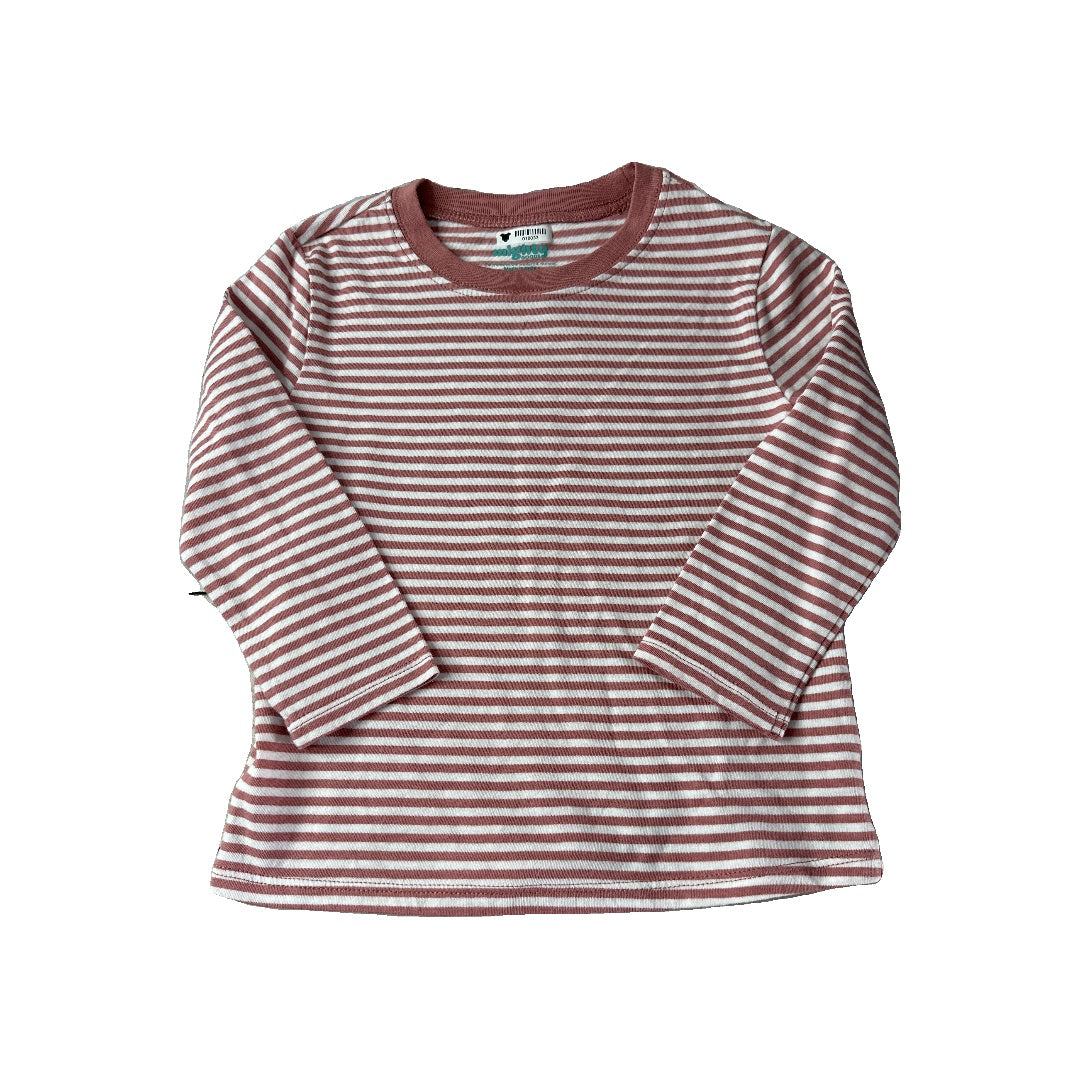 Mighty Goods Girls pink | White | Stripe Long Sleeve Shirt Size: 24 months pink | White | Stripe