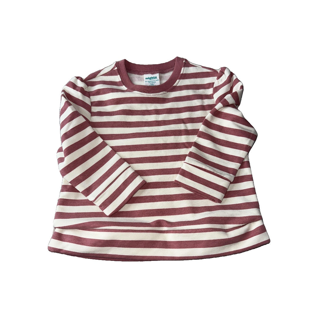 Mighty Girls pink | White | Stripe Long Sleeve Shirt Size: 24 months pink | White | Stripe