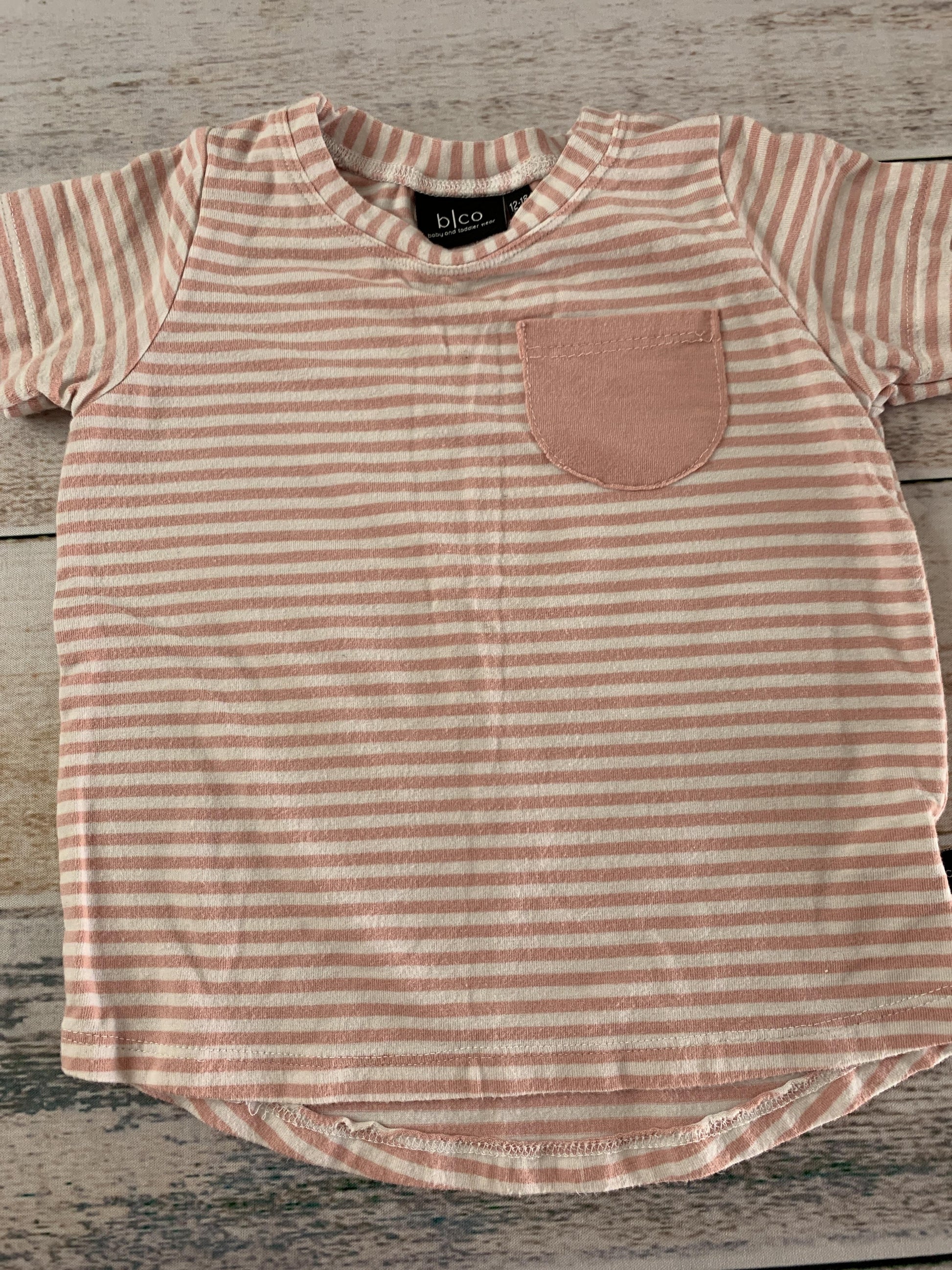 BabySprouts co Girls pink | White | Striped T-Shirt Size: 12-18 months pink | White | Striped