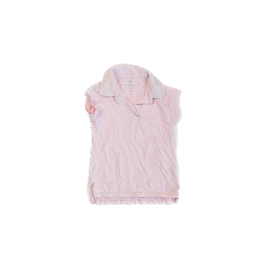 Renwick Girls Pink | White Striped Polo Shirt Size: 4-5T Pink | White Striped
