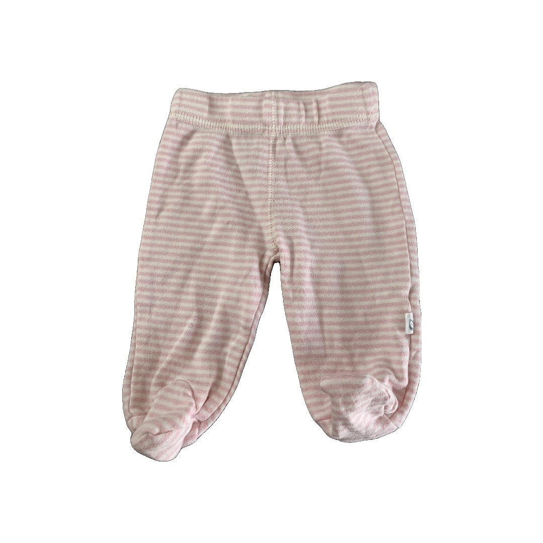 Oliver & Rain Girls pink | White | Striped Pants Size: Newborn pink | White | Striped
