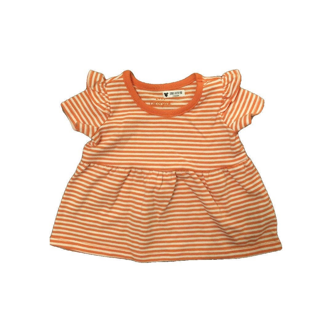 Cat & Jack Girls pink | White | Striped T-Shirt Size: 0-3 months pink | White | Striped