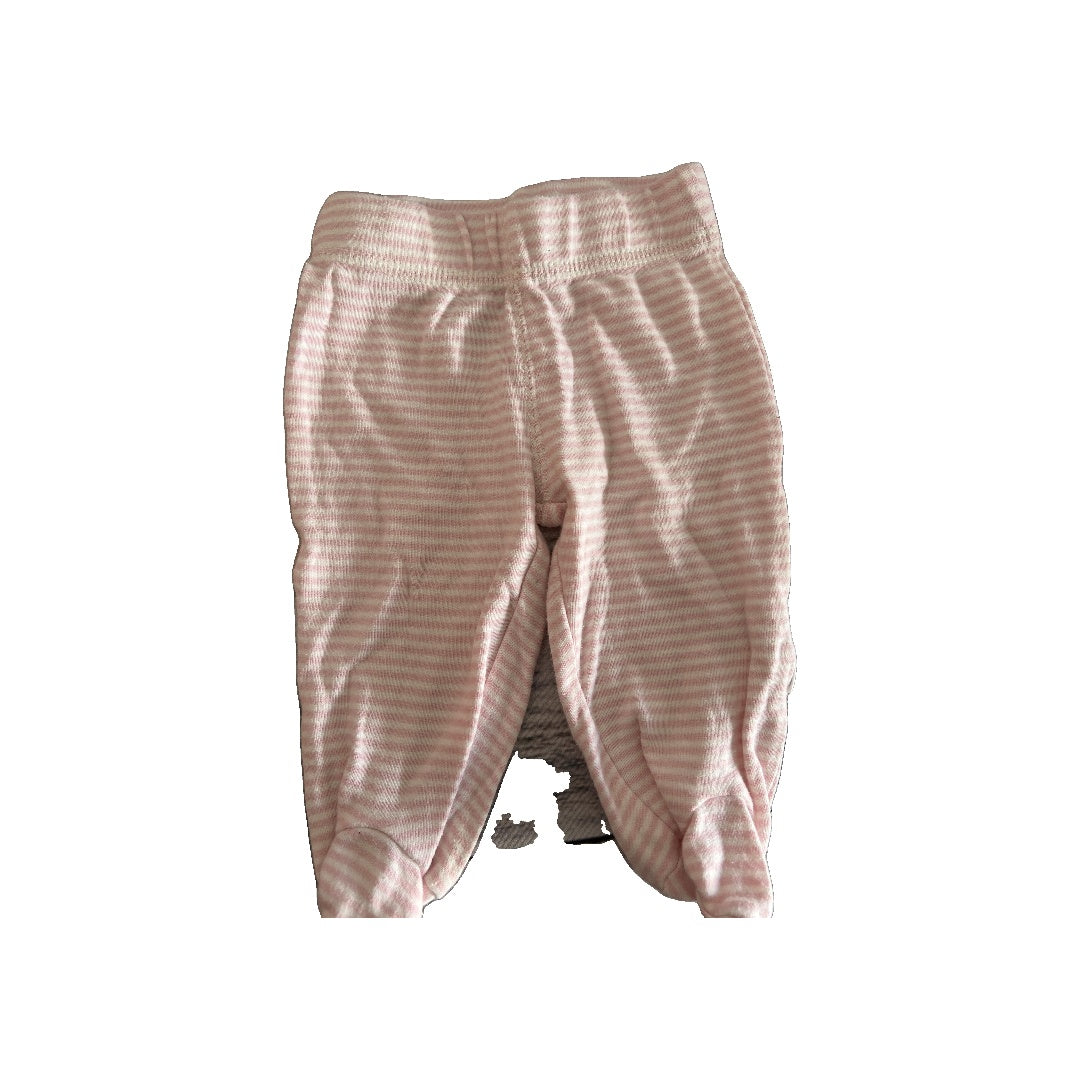 Oliver & Rain Girls pink | White | Striped Pants Size: 0-3 months pink | White | Striped
