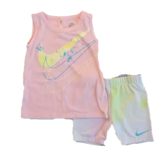 Nike Girls Pink | White | Yellow Apparel Sets Size: 3T Pink | White | Yellow