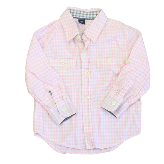 Gap Boys Pink | White Button Down Long Sleeve Size: 2T Pink | White