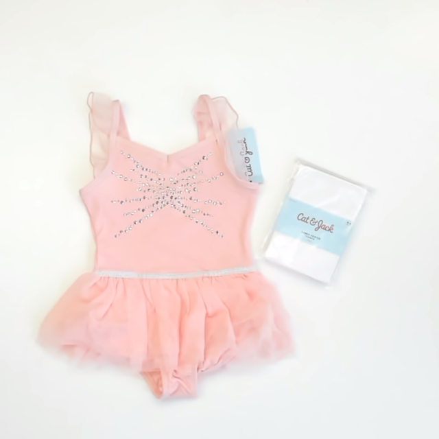 Cat & Jack Girls Pink | White Dance wear Size: 6 Years Pink | White