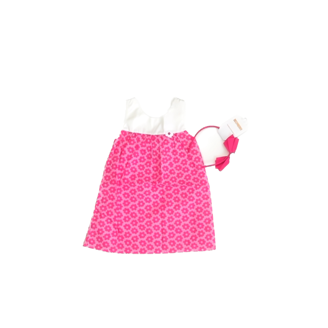 Gymboree Girls Pink | White Dress Size: 12-18 Months Pink | White