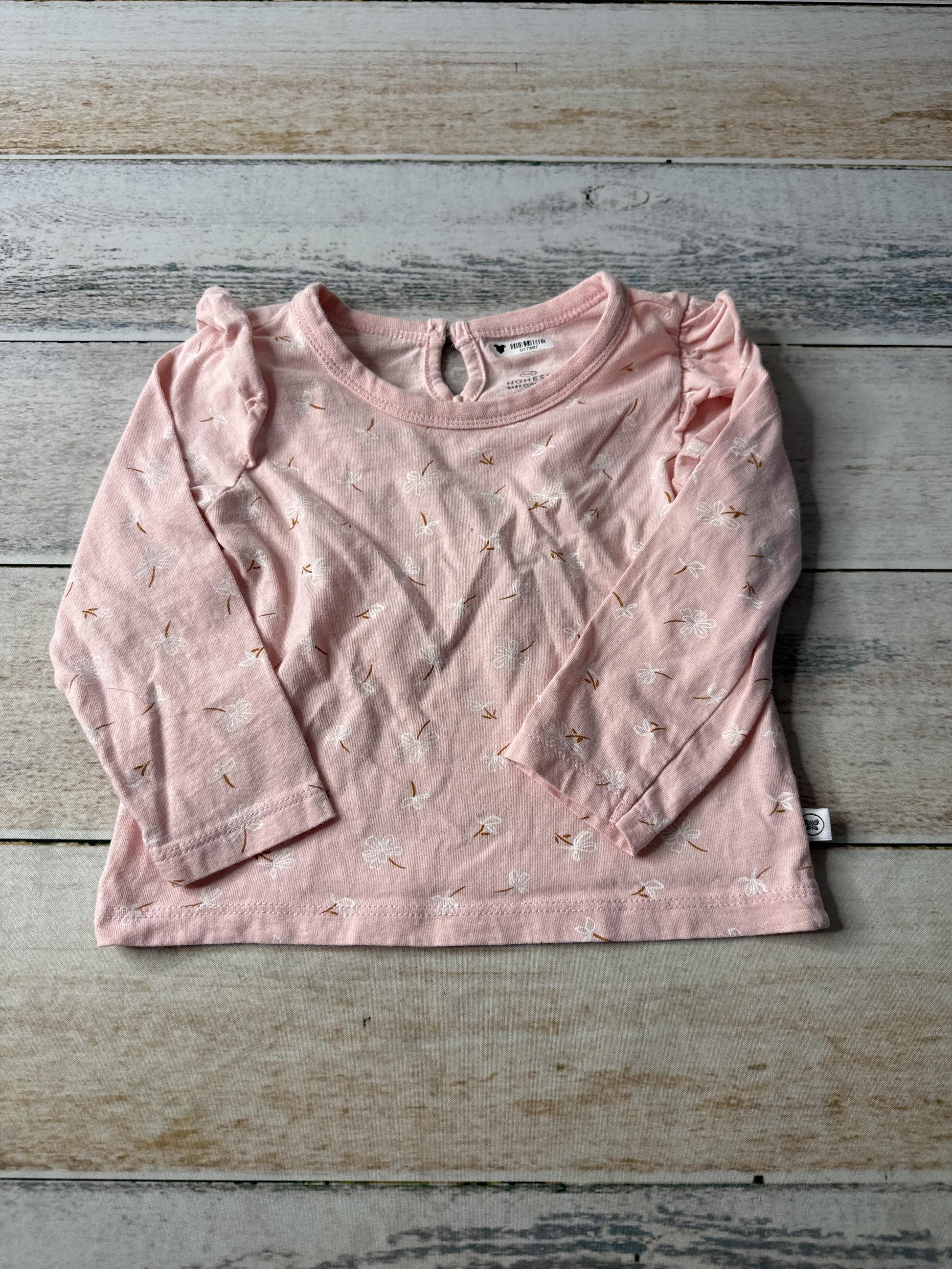 Honest Co Girls pink | White Long Sleeve T-Shirt Size: 18 months pink | White