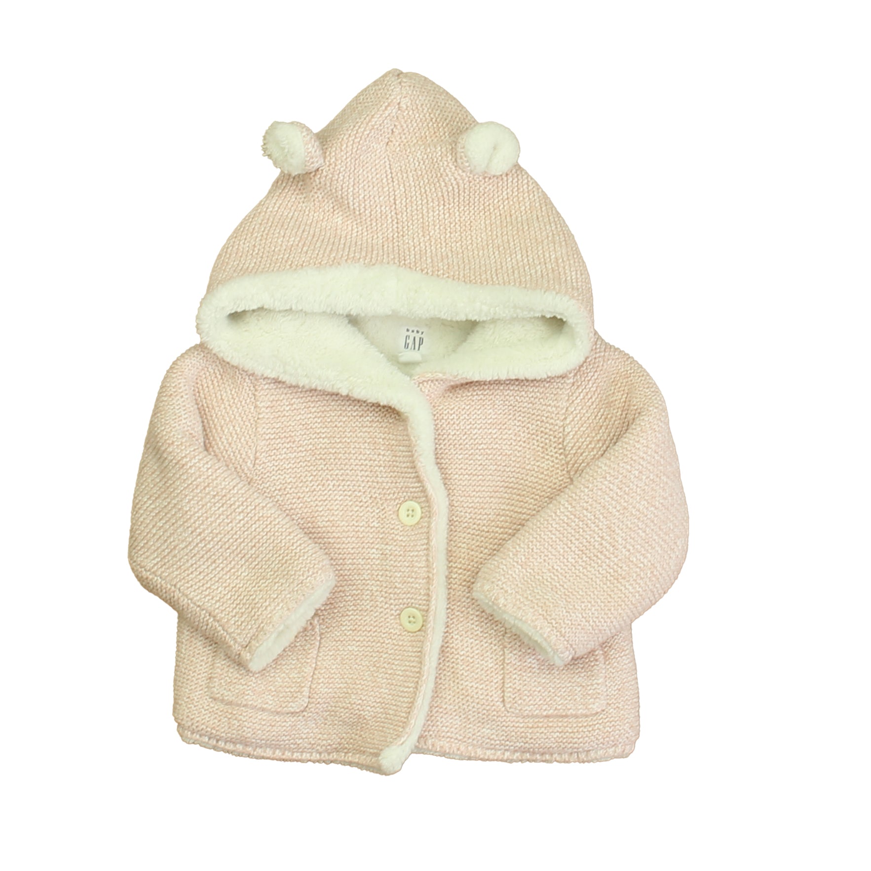 Gap Girls Pink | White Cardigan Size: 6-12 Months Pink | White
