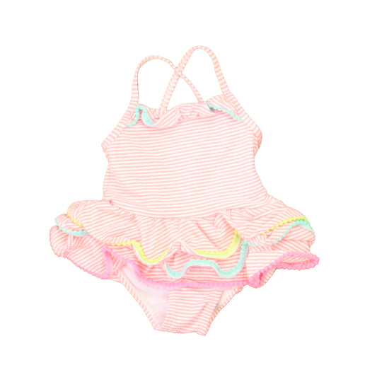 Wetsuit Club Girls Pink | White 1-piece Swimsuit Size: 12 Months Pink | White