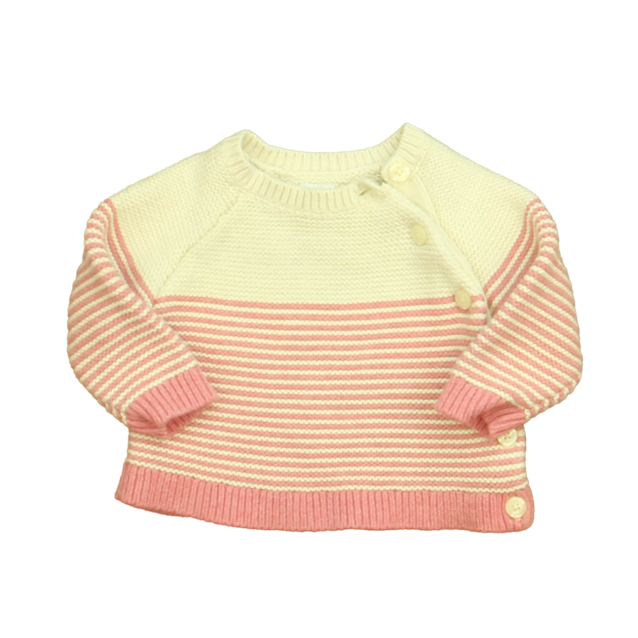 Gap Girls Pink | White Sweater Size: 3-6 Months Pink | White