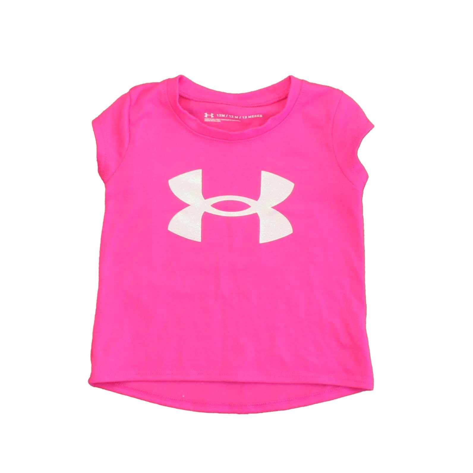 Under Armor Girls Pink | White T-Shirt Size: 12 Months Pink | White