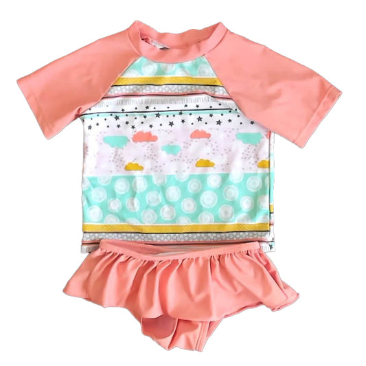 Floatimini Girls Pink | White 2-piece Swimsuit Size: 2T Pink | White