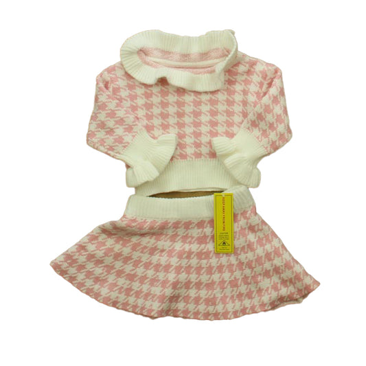 Shein Girls Pink | White Apparel Sets Size: 6-9 Months