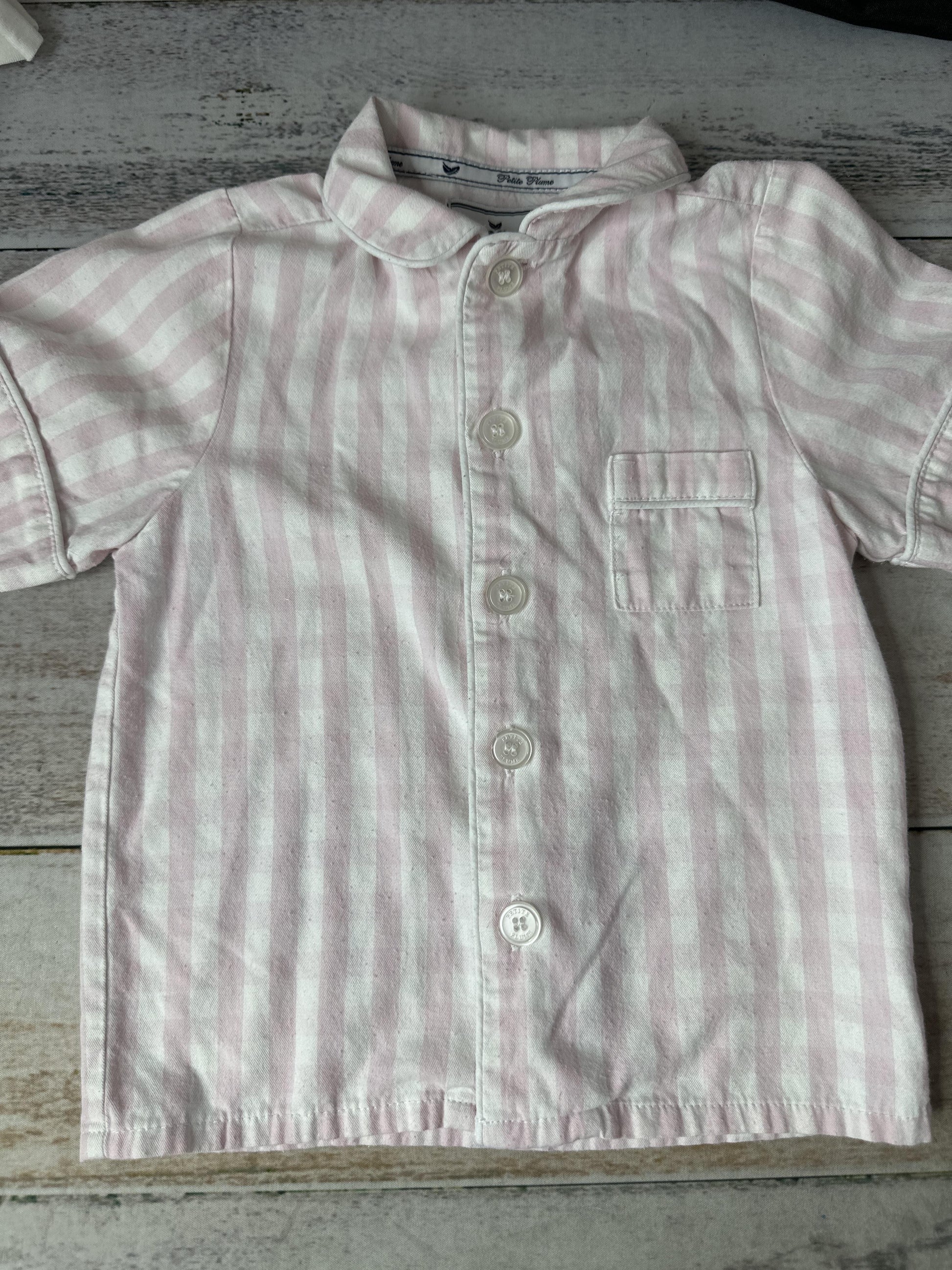 Petit Plume Girls pink | White Pajamas Size: 2T pink | White