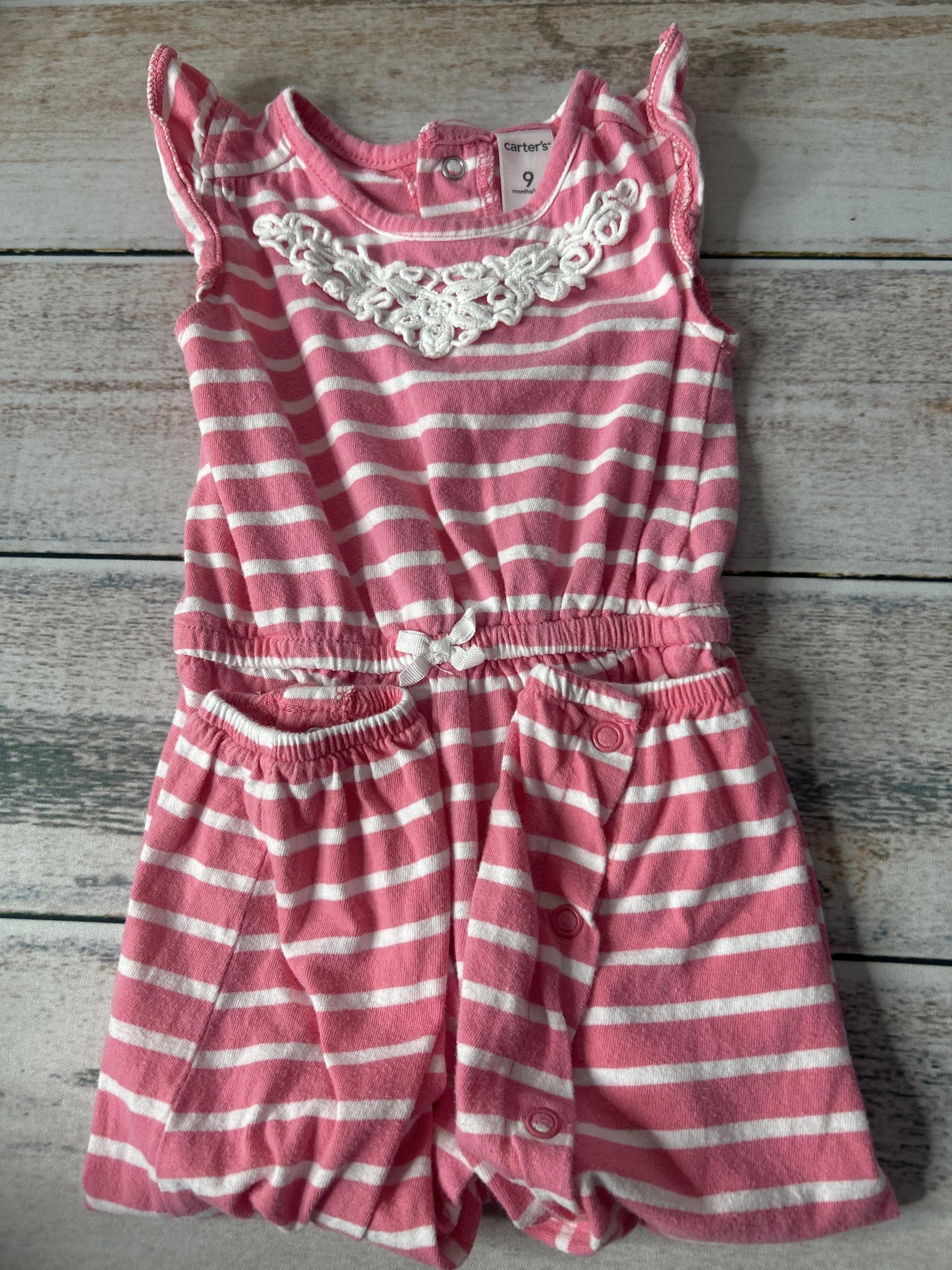 Girls pink | White Romper Size: 9 months pink | White