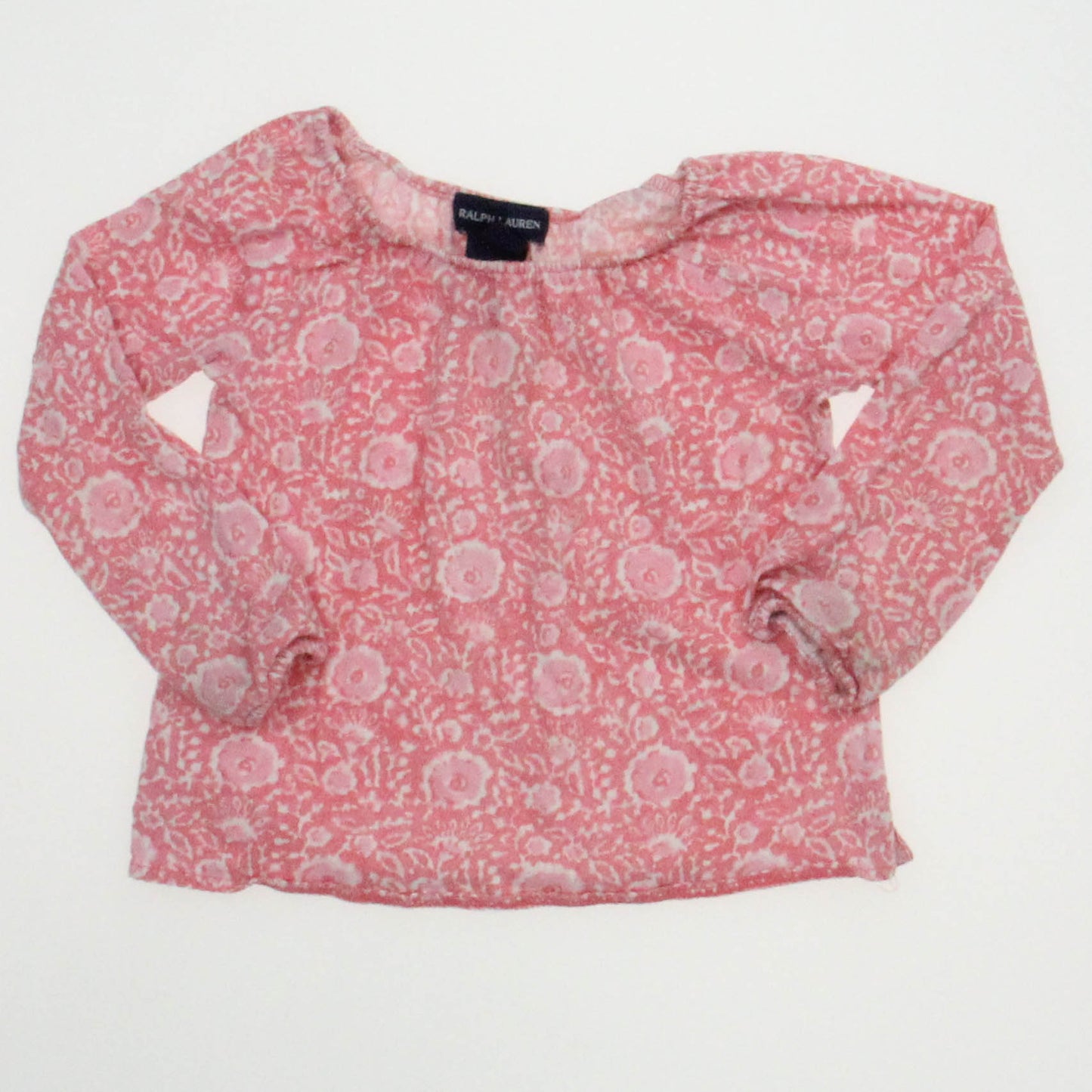 Ralph Lauren Girls Pink | White Long Sleeve Shirt Size: 24 Months Pink | White