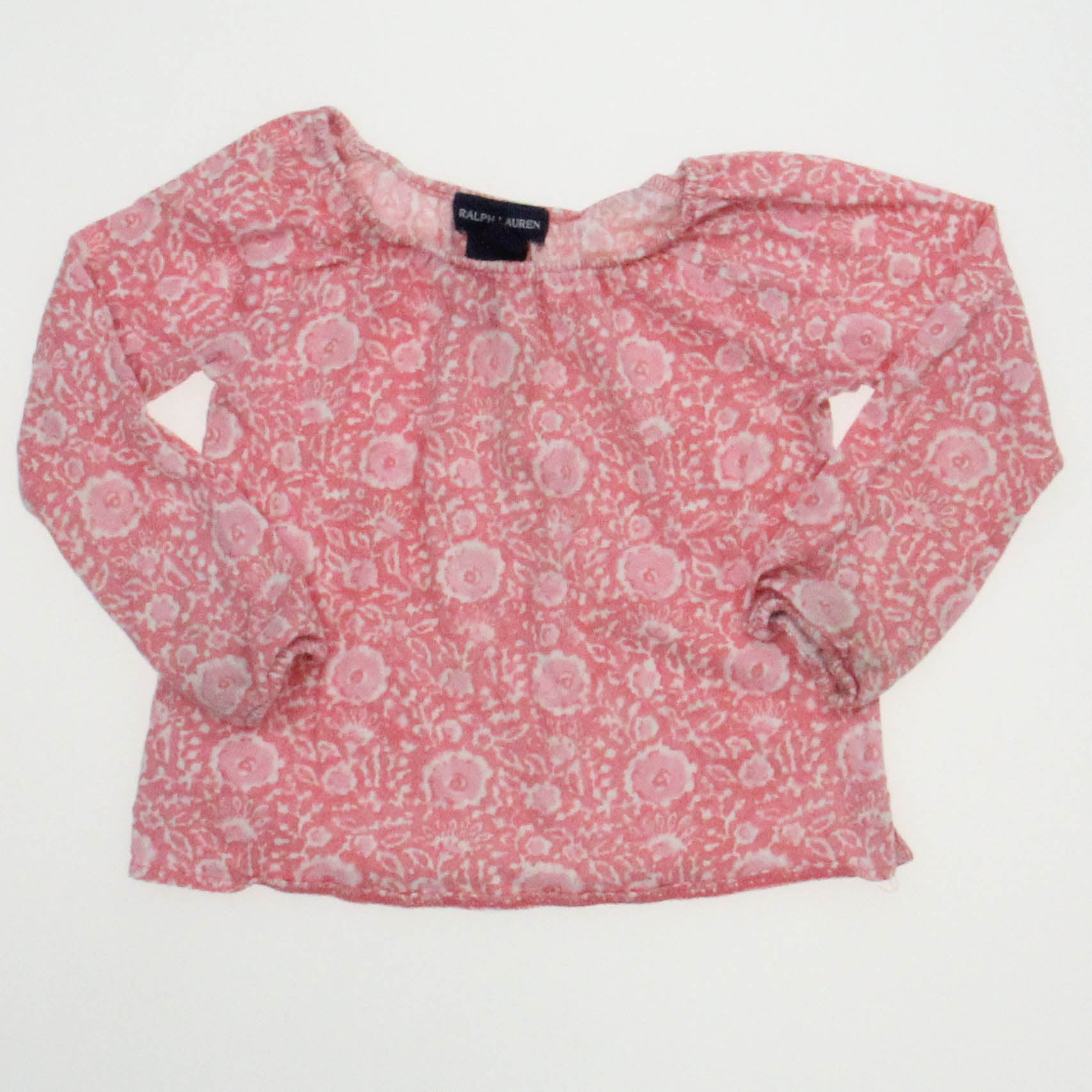 Ralph Lauren Girls Pink | White Long Sleeve Shirt Size: 24 Months Pink | White