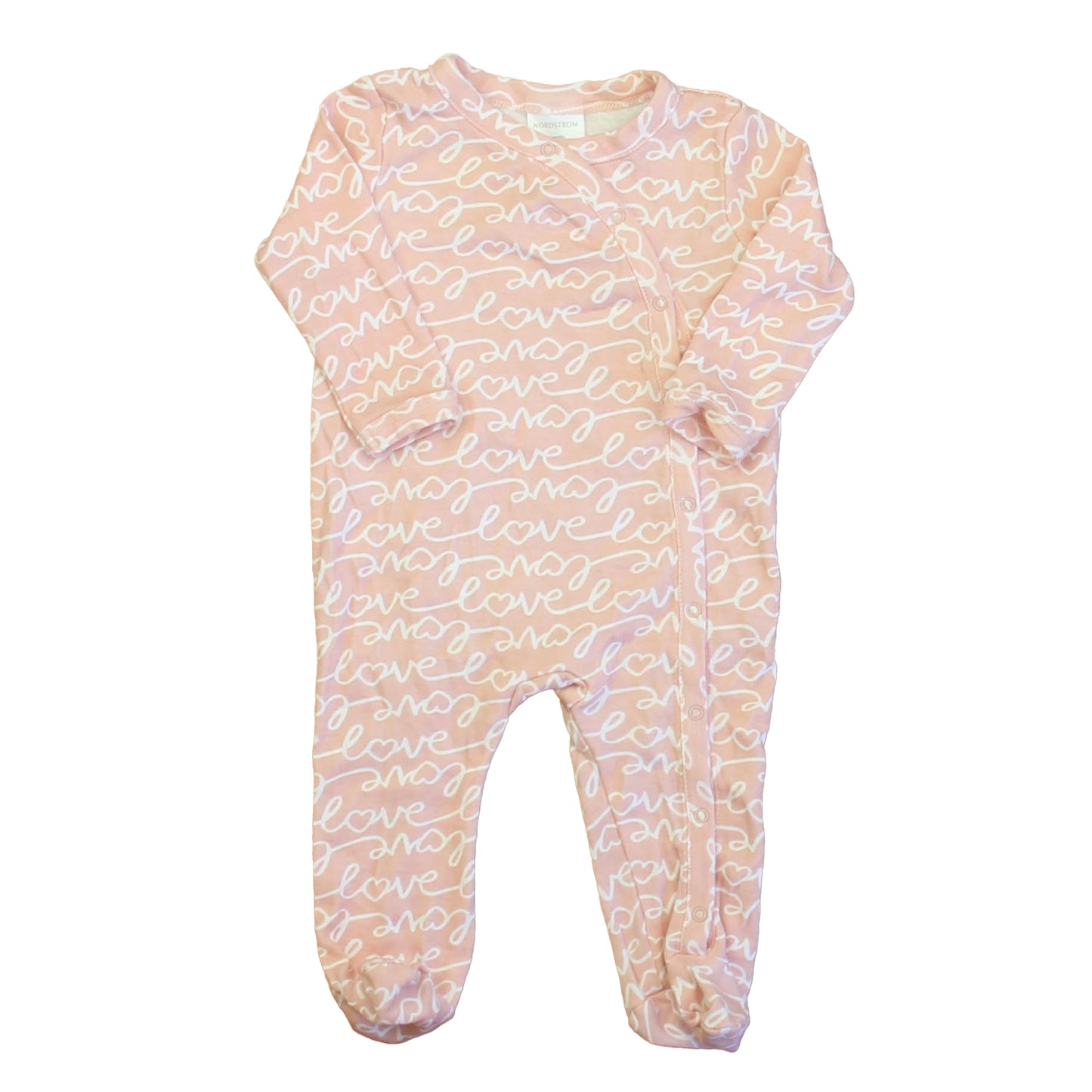 Nordstrom Girls Pink | White Long Sleeve Outfit Size: 0-3 Months Pink | White