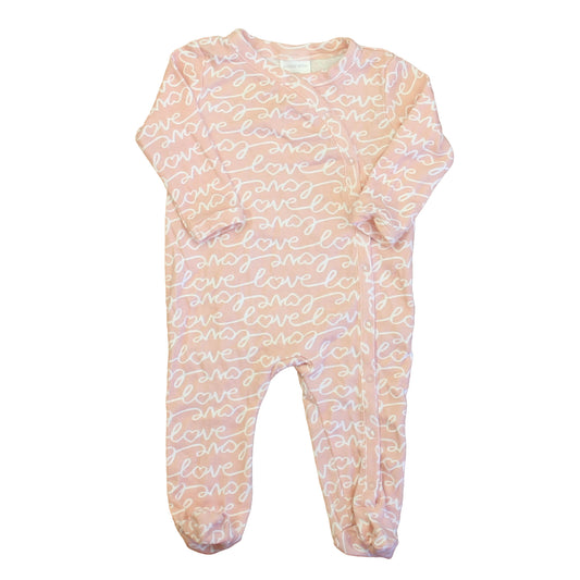 Nordstrom Girls Pink | White Long Sleeve Outfit Size: 0-3 Months Pink | White