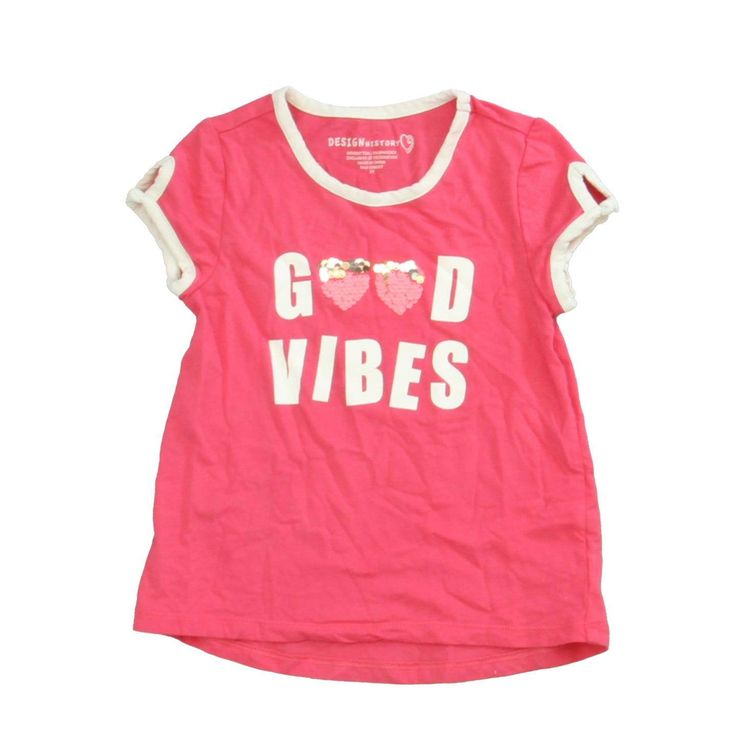 Design History Girls Pink | White T-Shirt Size: 3T Pink | White