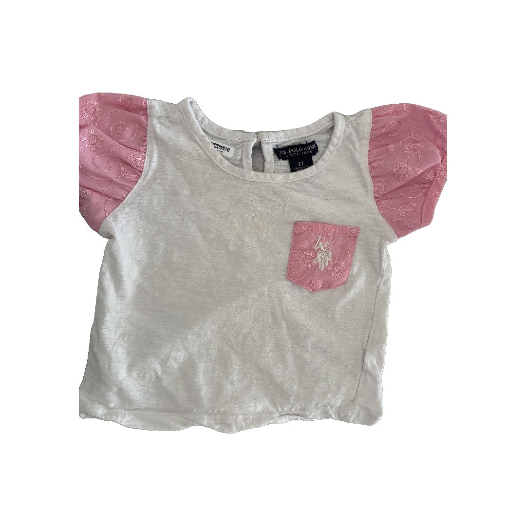 Girls pink | White Shirt Size: 2T pink | White