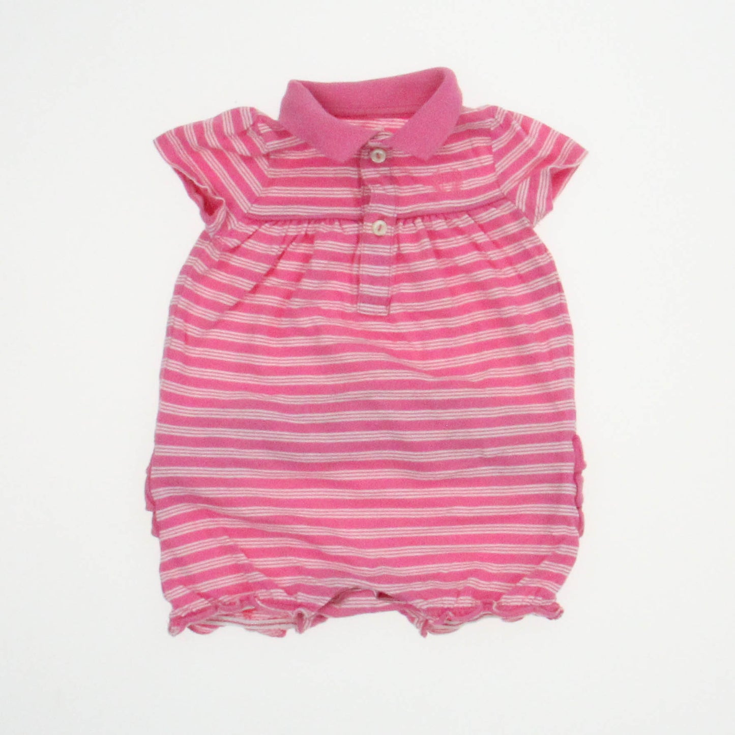 Ralph Lauren Girls Pink | White Romper Size: 3 Months Pink | White