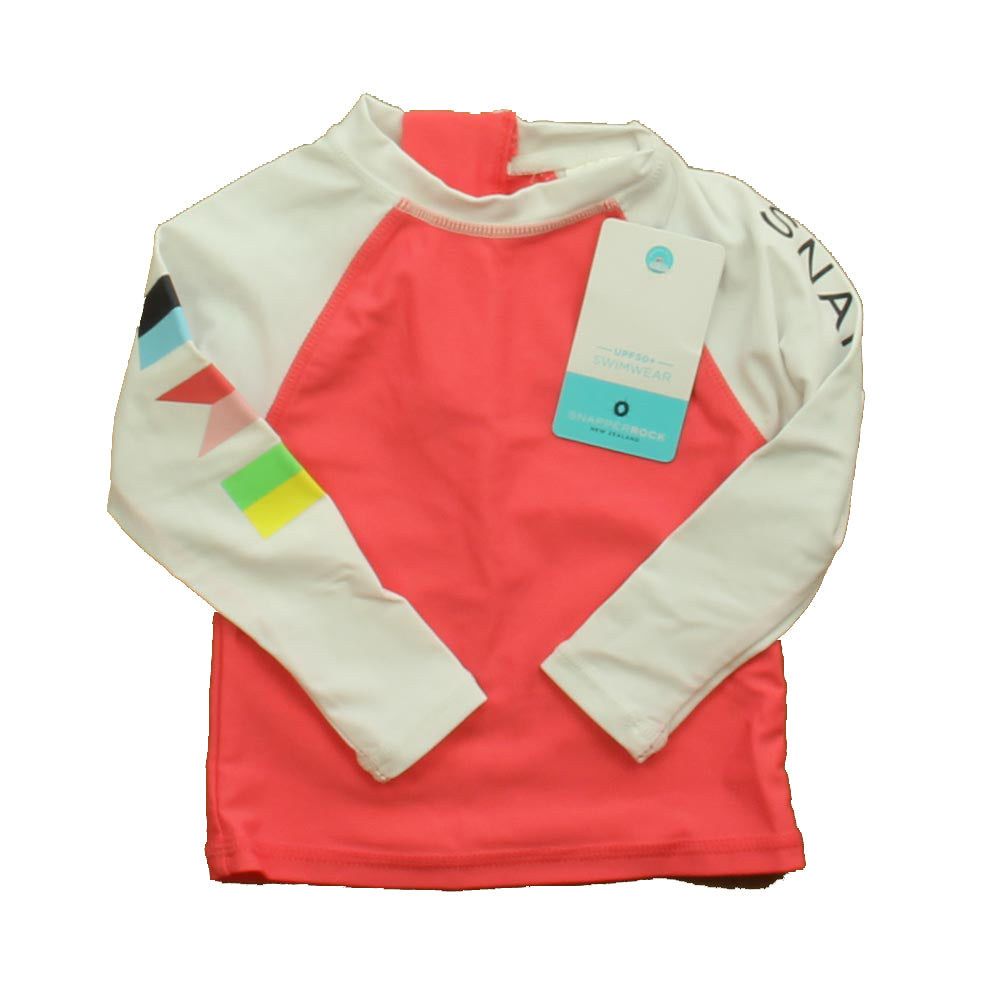 Snapper Rock Girls Pink | White Rashguard Size: 6-12 Months Pink | White