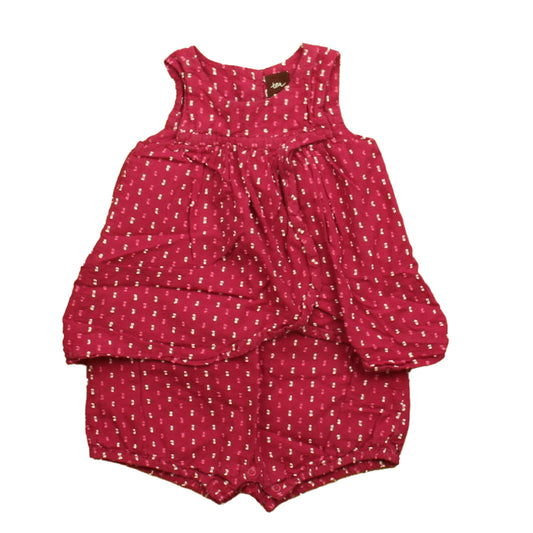 Tea Girls Pink | White Romper Size: 3-6 Months Pink | White