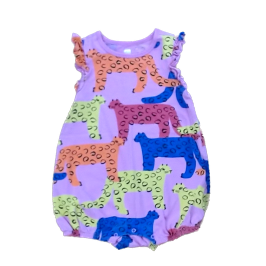 Tea Collection Boys Pink with Jungle Cats Romper Size: 18-24 Months Pink with Jungle Cats