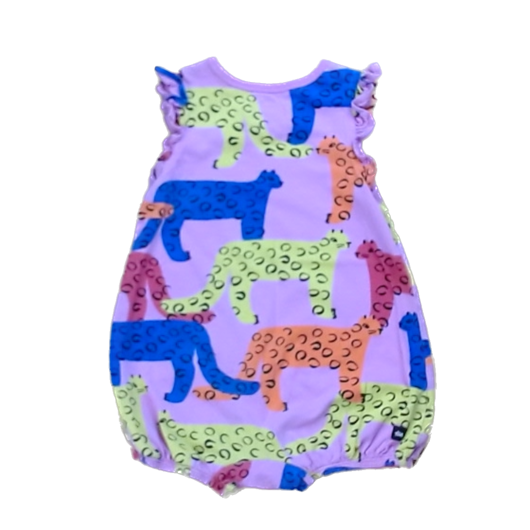 Tea Collection Boys Pink with Jungle Cats Romper Size: 18-24 Months Pink with Jungle Cats