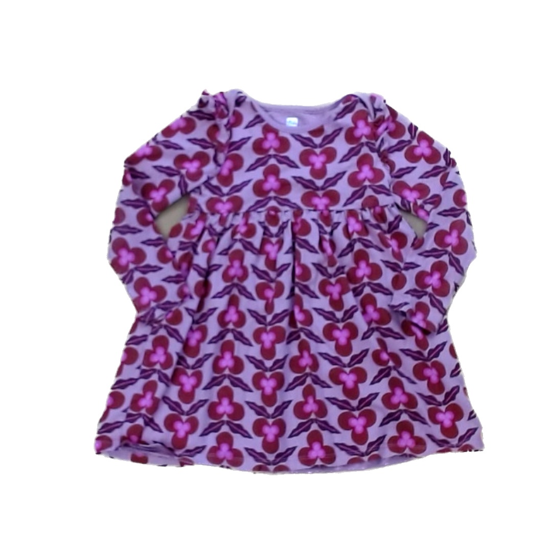 Tea Collection Girls Pink with Maroon Flowers Dress Size: 3T Pink with Maroon Flowers