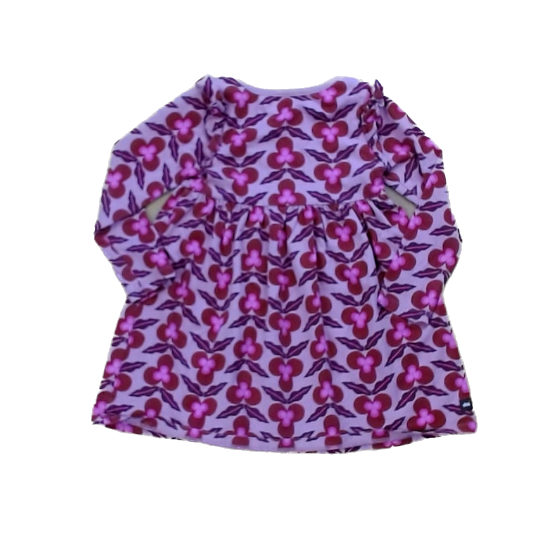 Tea Collection Girls Pink with Maroon Flowers Dress Size: 3T Pink with Maroon Flowers