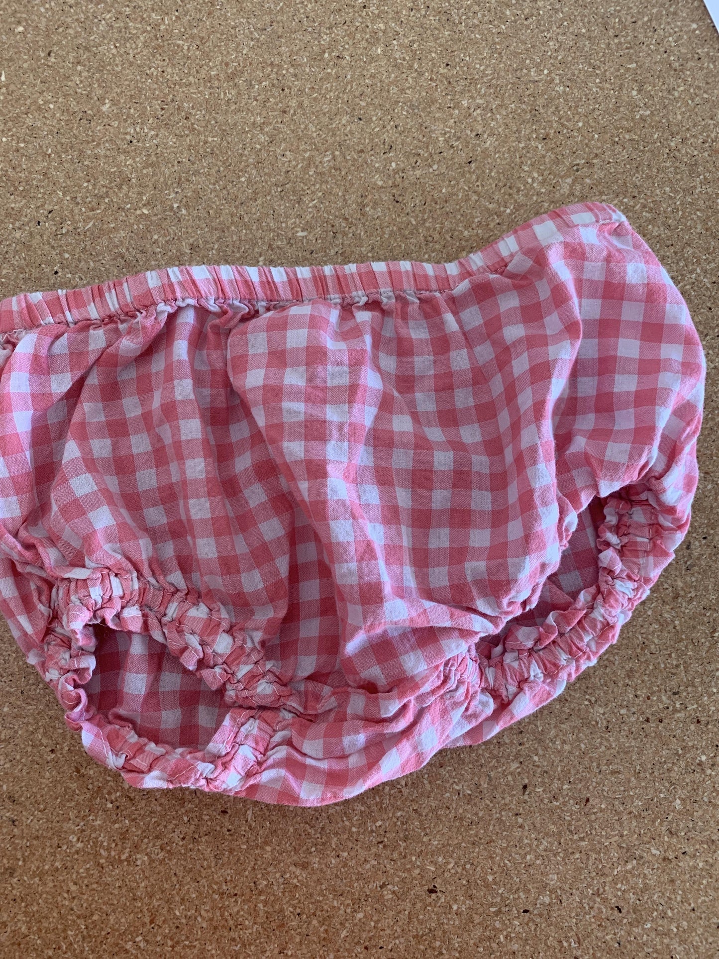 Girls pink | Wool White | plaid Button Down Short Sleeve Size: 6-12 months pink | Wool White | plaid
