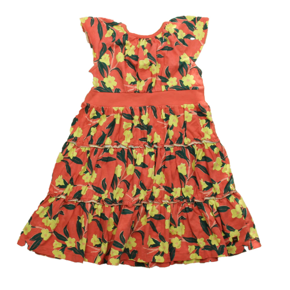 Tea Girls Pink | Yellow Floral Dress Size: 5T Pink | Yellow Floral