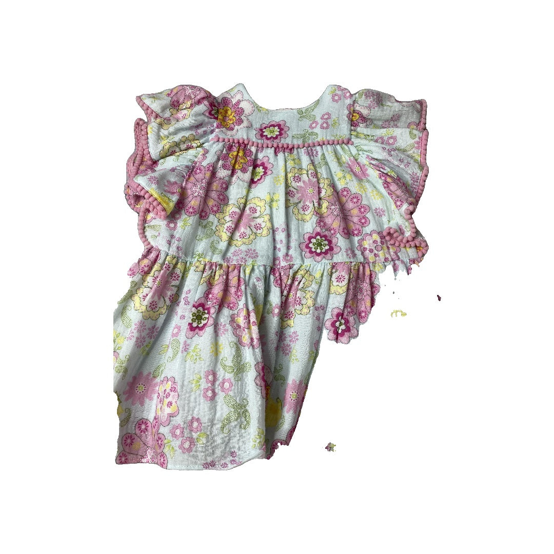 Pastourelle Girls pink | Yellow | Flowers Dress Size: 18 months pink | Yellow | Flowers