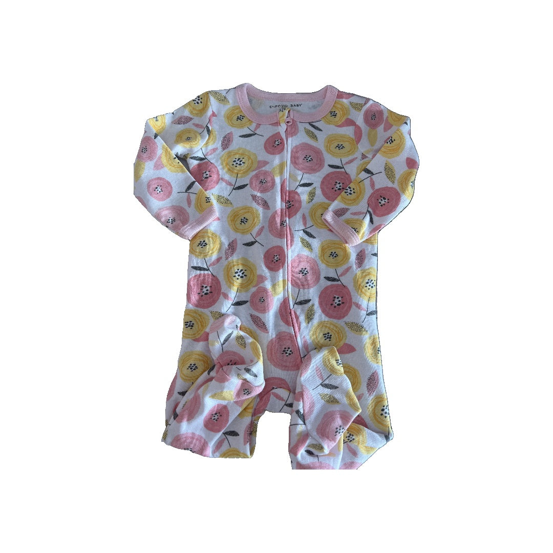 Girls pink | Yellow | Flowers Pajamas Size: 6-9 months pink | Yellow | Flowers