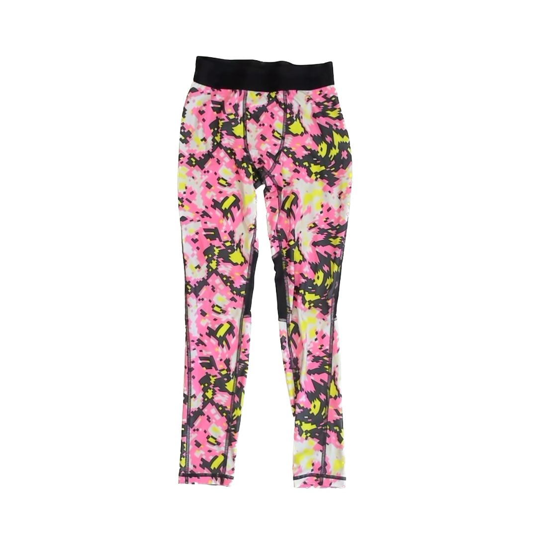 DSG Girls Pink | Yellow | Grey Athletic Pants Size: L (14-16) Pink | Yellow | Grey