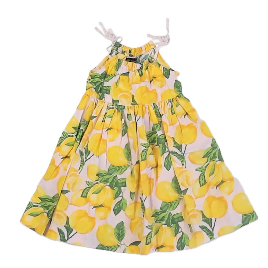Cynthia Rowley Girls Pink | Yellow Lemons Dress Size: 3T Pink | Yellow Lemons
