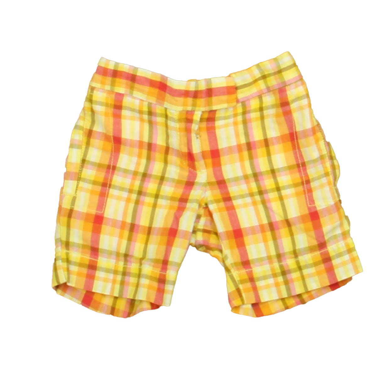 Crewcuts Girls Pink | Yellow Plaid Shorts Size: 3T Pink | Yellow Plaid