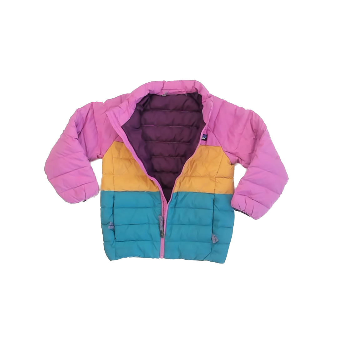 Patagonia Girls Pink | Yellow | Teal Winter Coat Size: 5-6T * Pink | Yellow | Teal