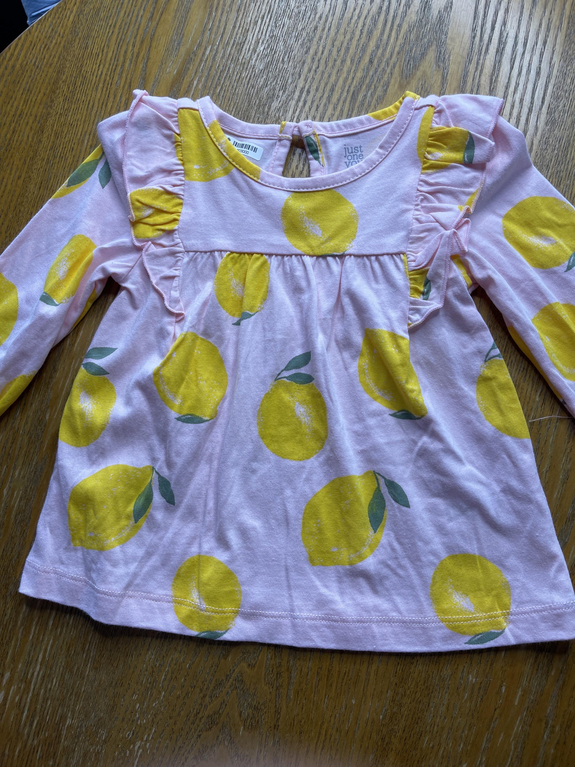 Carters Girls pink | Yellow Long Sleeve T-Shirt Size: 12 months pink | Yellow