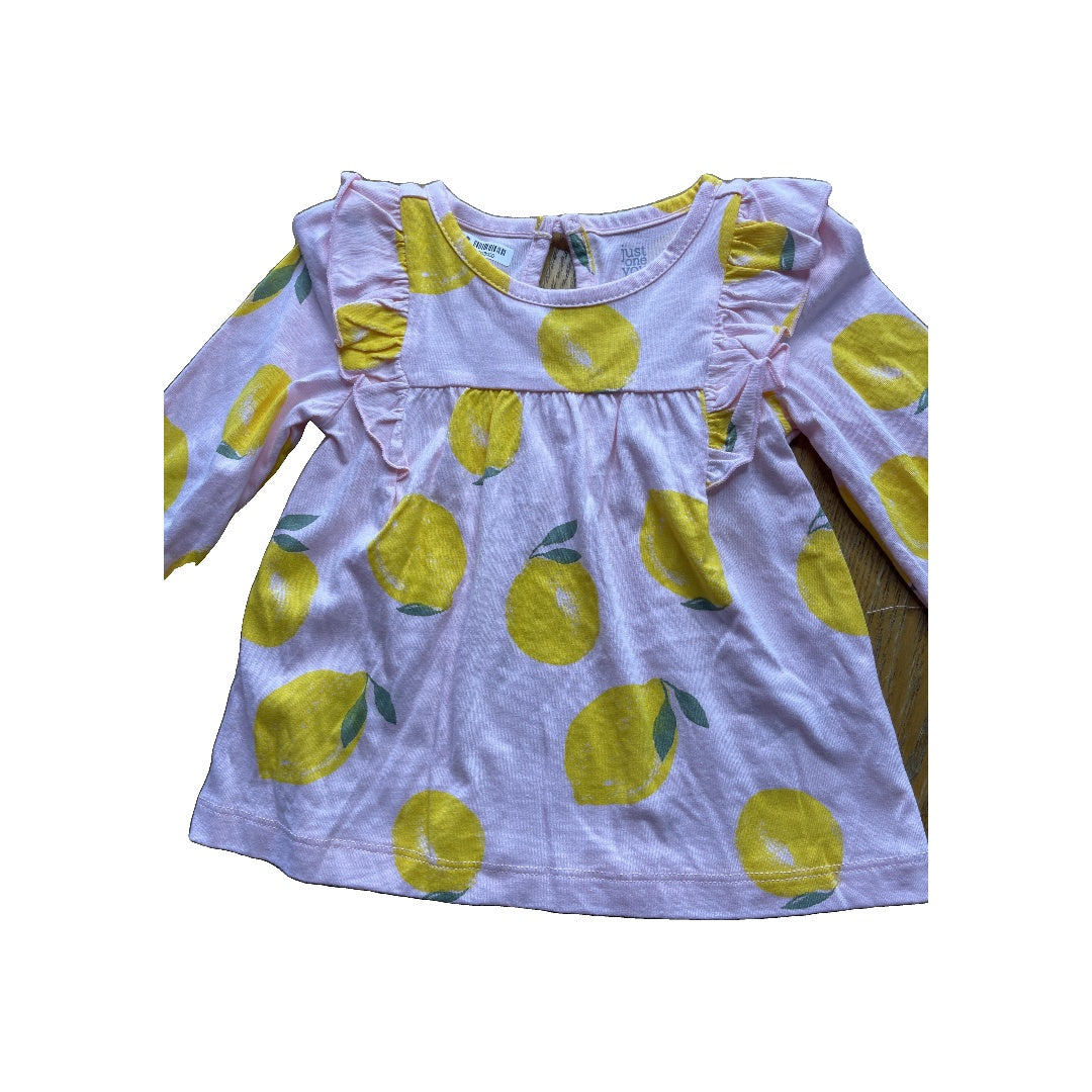 Carters Girls pink | Yellow Long Sleeve T-Shirt Size: 12 months pink | Yellow